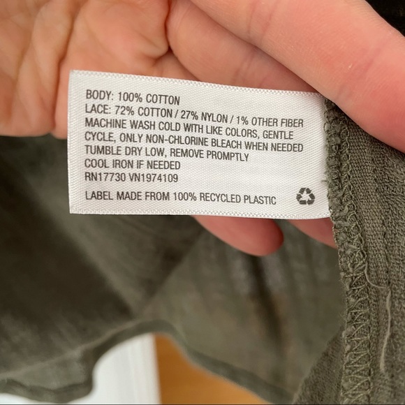 ⛔️SOLD Knox Rose Olive Green Relaxed Lace Top - Picture 5 of 5